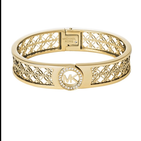 Michael Kors Gold Heritage Monogram Bangle - Picture 1 of 7